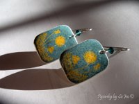 Teal & Mustard Queen Anne's Lace Earrings Pysanky Eggshell Jewelry By So Jeo : pysanky pysanka ukrainian easter egg batik art eggshell jewelry pendants earrings drop dangle etched flowers gift women accessories accessory pendant necklace bail crystal finding sterling silver filled sojeo flowers celtic purple white red pink brown green purple orange cream burgundy magenta teal turqoise crows crow blue black so jeo art handmade